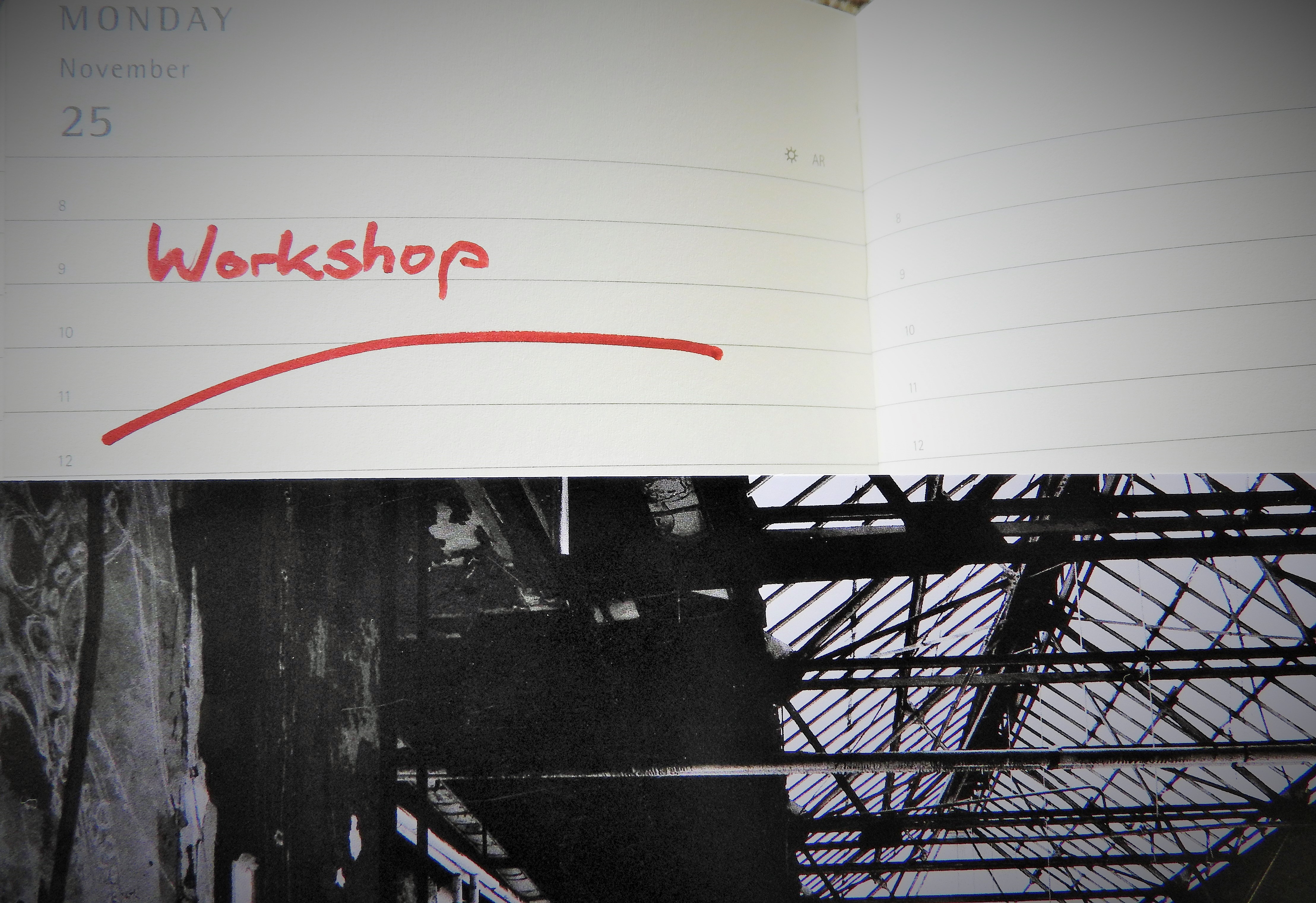 Ein Kalender mit dem Eintrag Workshop.